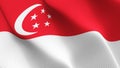 Singapore flag waving on wind. Royalty Free Stock Photo