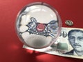 Singapore $50 banknotes and a crystal ball Royalty Free Stock Photo