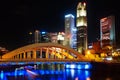 Singapore Boat Quay at night.