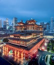 Singapore - 2023-01 Buddha Tooth Relic Temple and Museum at blue hour. A must see, Must visit in the heart of Chinatown