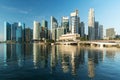 Singapore business district skyline and skyscraper in morning at