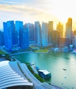 Singapore business Downtown at sunset Royalty Free Stock Photo