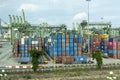 Singapore cargo terminal in the city of Singapore Royalty Free Stock Photo