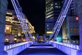 Singapore Cavenagh Bridge Illuminated at Night