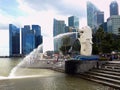 Singapore center with Merlion