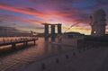 Singapore center with Merlion