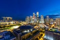Singapore Central Business District Cityscape at Blue Hour Royalty Free Stock Photo