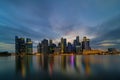 Singapore Central Business District Skyline at Blue Hour Royalty Free Stock Photo