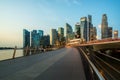 Singapore central business district skyline at blue hour