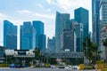 Singapore Central Business District skyline at sunny day Royalty Free Stock Photo