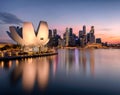 Singapore central business district with a storm