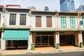 19.03.2019 Singapore: colorful colonial buildings in the historic district of Singapore.