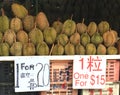 Tropical Singapore Chinatown Durians Zone All you can eat durian buffet Fresh Fruits Stall Outdoor Good Value Deal Bargain Street Royalty Free Stock Photo