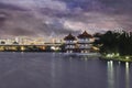 Singapore Chinese Garden at Dusk Royalty Free Stock Photo