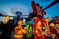 Singapore Chinese Mid-Autumn Lantern Festival at Garden By The Bay overseeing Marina Bay Sands Hotel in