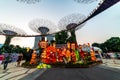 Singapore Chinese Mid-Autumn Lantern Festival at Garden By The Bay overseeing Marina Bay Sands Hotel in