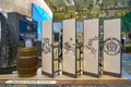 Game Of Thrones whiskies on display at Changi Airport, Terminal 3 Royalty Free Stock Photo