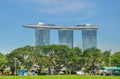 SINGAPORE CITY, SINGAPORE - APRIL, 2017: Marina Bay Sands and Singapore skyline Royalty Free Stock Photo