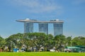 SINGAPORE CITY, SINGAPORE - APRIL, 2017: Marina Bay Sands and Singapore skyline Royalty Free Stock Photo