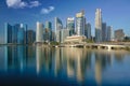 Singapore city and building in day time with water flont and ref Royalty Free Stock Photo