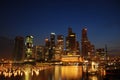 Singapore city at evening Royalty Free Stock Photo