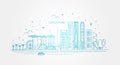 Singapore architecture line skyline illustration. Linear vector cityscape with famous landmarks