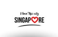 singapore city name love heart visit tourism logo icon design