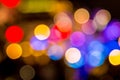 Singapore city night lights bokeh blurred Royalty Free Stock Photo