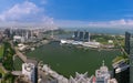 Singapore city from roof top of hotel in day time