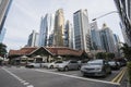 Skyscrapers in business district of Singapore City. Royalty Free Stock Photo