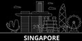 Singapore silhouette skyline. China - Singapore vector city, chinese linear architecture, buildings. Singapore travel Royalty Free Stock Photo