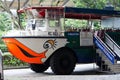 Singapore city, Singapore - January 12, 2018: Duck tour. Empty tour bus waiting for people Royalty Free Stock Photo