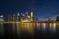 Singapore City Skyline at Blue Hour Royalty Free Stock Photo