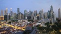 Singapore Skyline Along Chinatown Evening Royalty Free Stock Photo