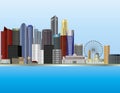 Singapore City Skyline Illustration Royalty Free Stock Photo