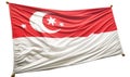 National Day of Singapore background with flag and balloon flying in the sky. Ai Generated Royalty Free Stock Photo