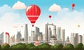 National Day of Singapore background with flag and balloon flying in the sky. Ai Generated Royalty Free Stock Photo