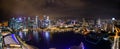 Singapore City Skyline At Marina Bay View From Singapore Flyer At Night