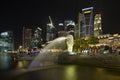 Singapore City Skyline at Merlion Park Royalty Free Stock Photo