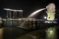 Singapore City Skyline at Merlion Park 2 Royalty Free Stock Photo