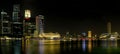 Singapore City Skyline at Night Panorama Royalty Free Stock Photo