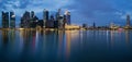 Singapore City Skyline Panorama at Twilight Royalty Free Stock Photo