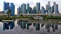 Singapore city skyline with self reflection