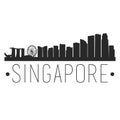 Singapore. City Skyline. Silhouette City. Design Vector. Famous Monuments. Royalty Free Stock Photo