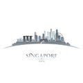 Singapore city skyline silhouette white background Royalty Free Stock Photo