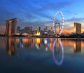 Singapore city skyline at sunset time Royalty Free Stock Photo