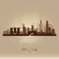 Singapore city skyline vector silhouette Royalty Free Stock Photo