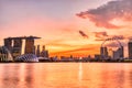 Singapore City Skyline view from Marina Bay during Sunset Royalty Free Stock Photo