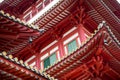 Beautiful detail of the decoration of the Buddha Tooth Relic Temple in Singapore