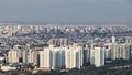 Singapore cityscape. aerial view of buildings in daytime.Haze is caused by the forest fire and burning of plantation in Indonesia Royalty Free Stock Photo